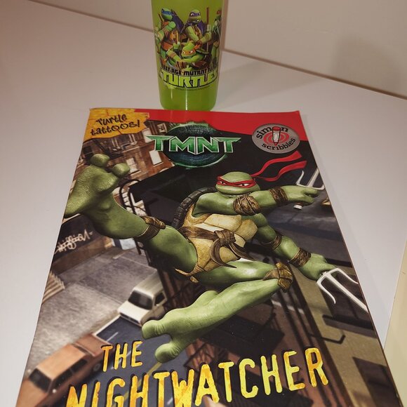 TMNT Tattos The Nightwatcher Activity Book and ZAK Design TMNT 10 oz Cup AS IS - Picture 1 of 13